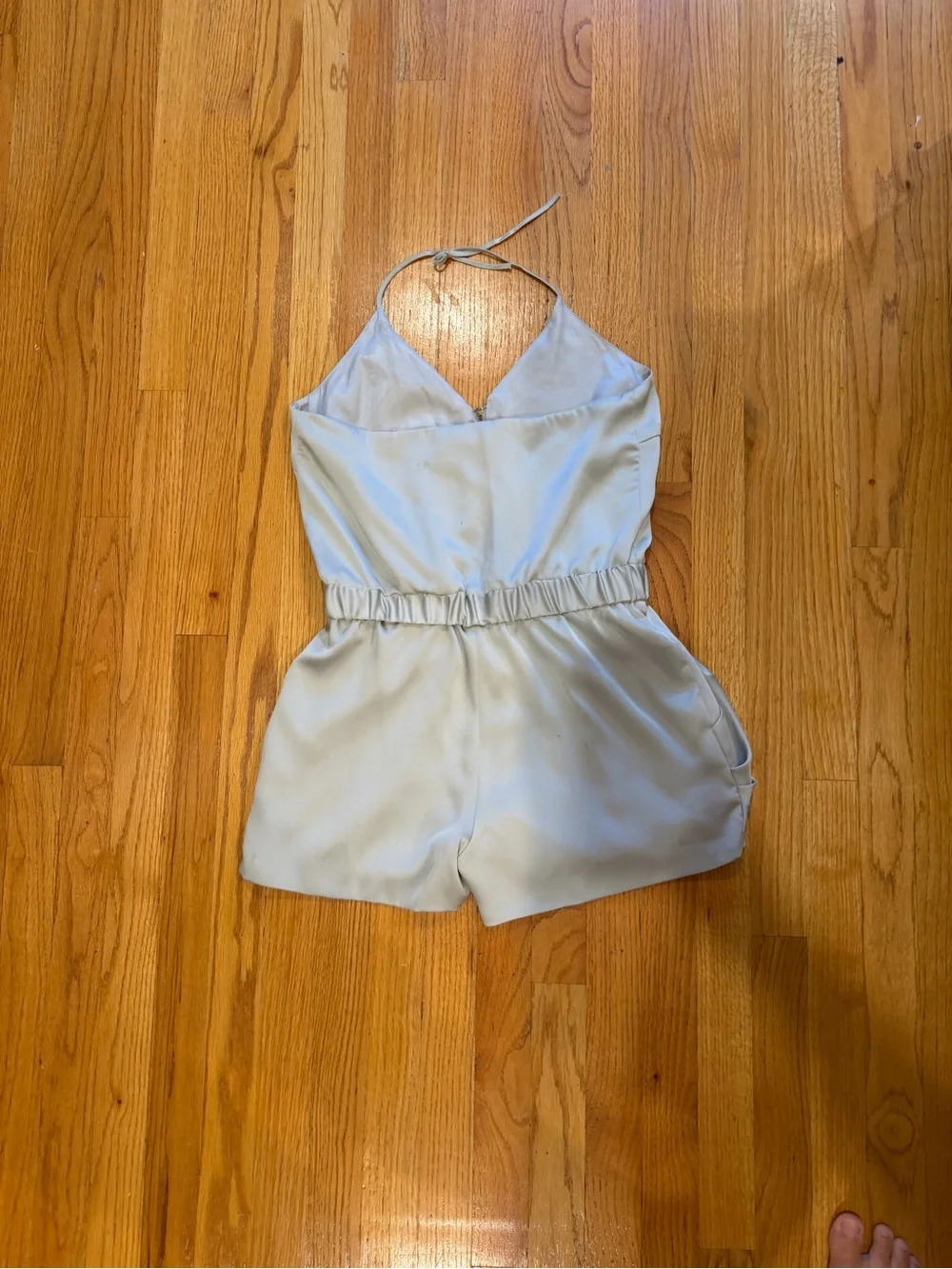 Uniqlo Shipley & Halmos silver Halter Romper with Front Zip